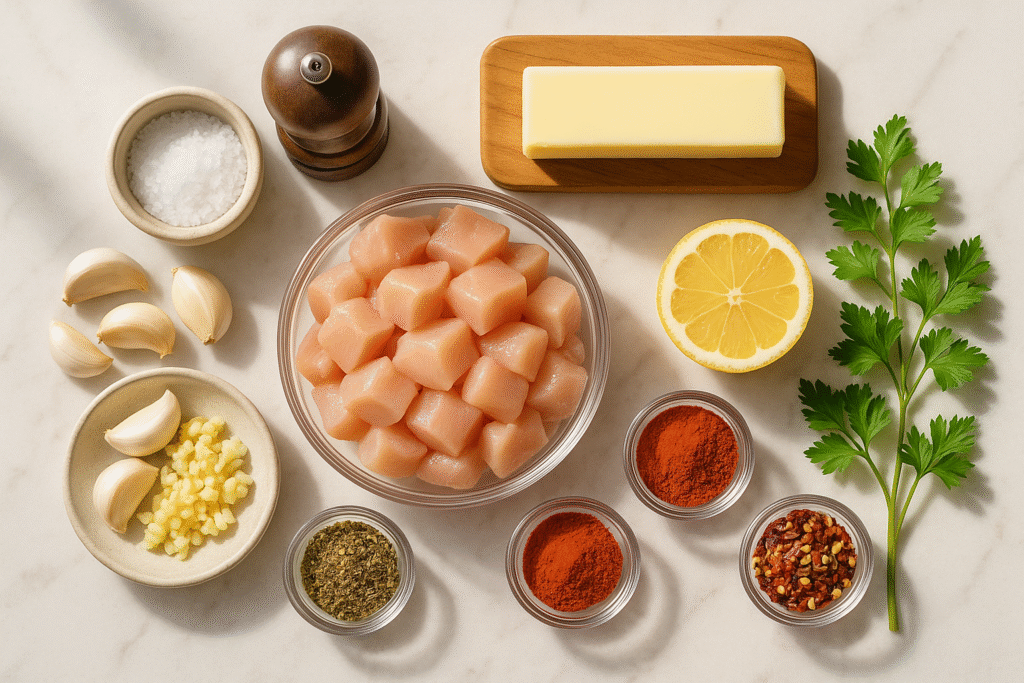 Ingredients You’ll Need for Garlic Butter Chicken Bites