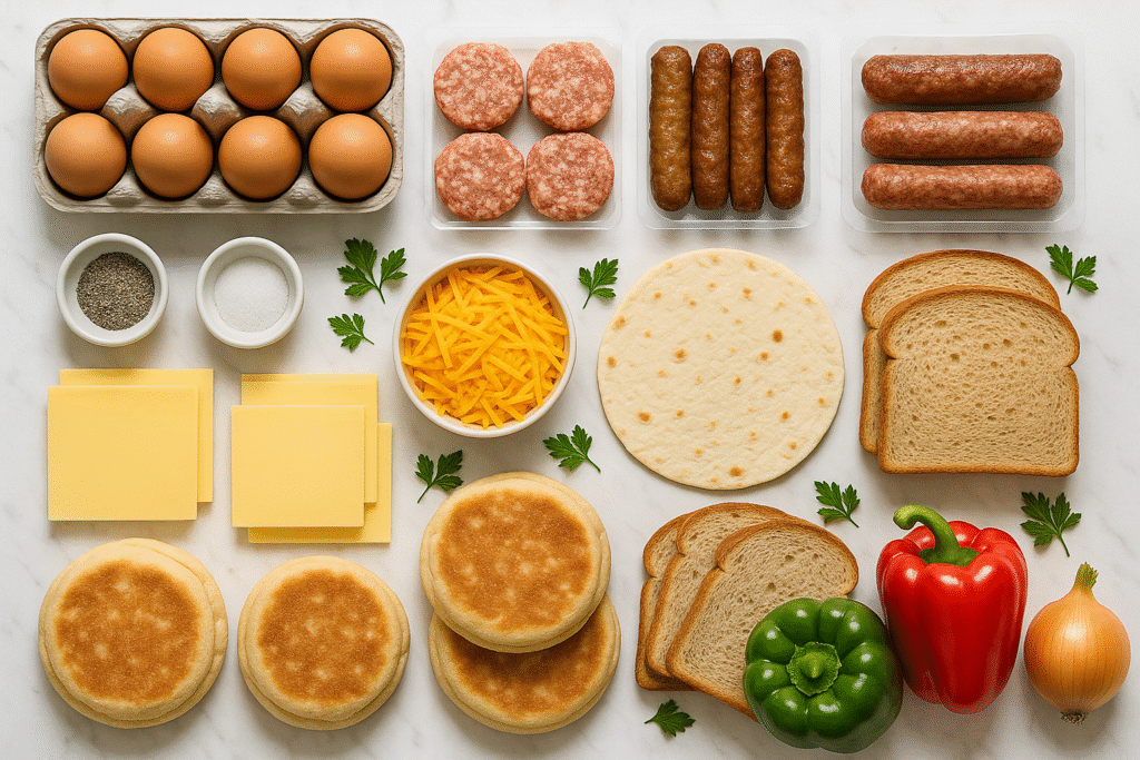 Ingredients You'll Need Sausage Egg and Cheese Breakfast