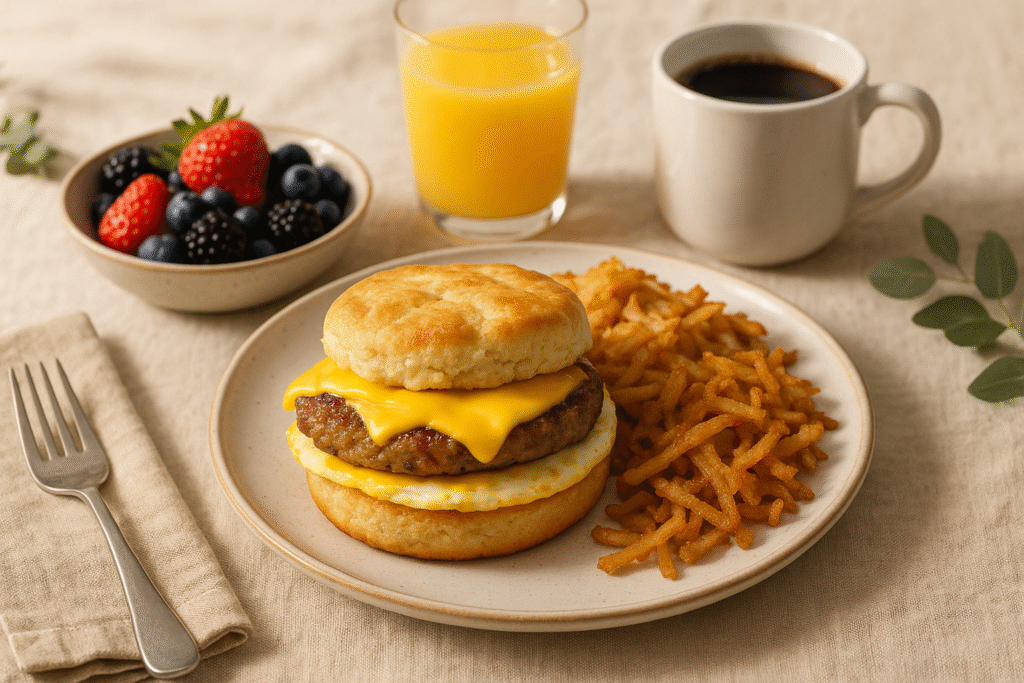 Serving Suggestions Sausage Egg and Cheese Breakfast