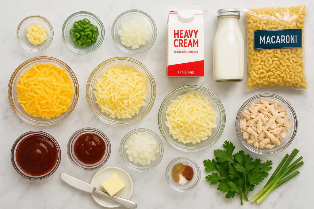 Ingredients You’ll Need BBQ Chicken Mac and Cheese