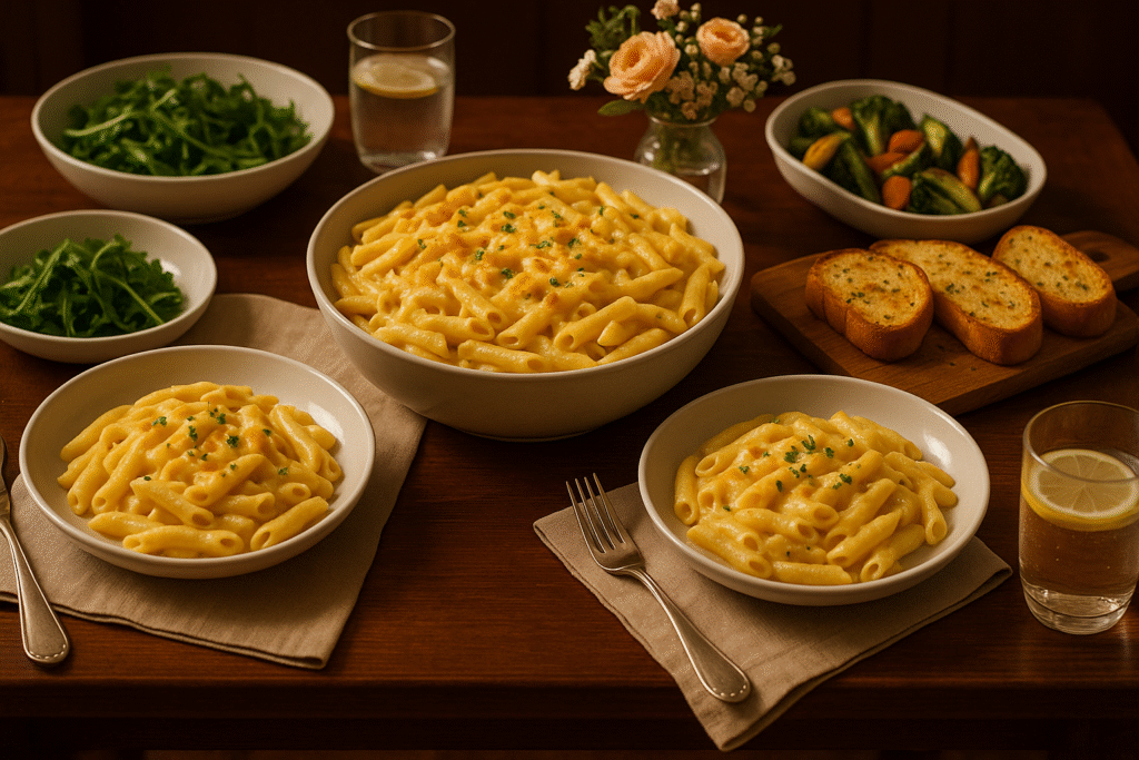 Serving Suggestions Cheesy Penne with Garlic Butter Ground Beef