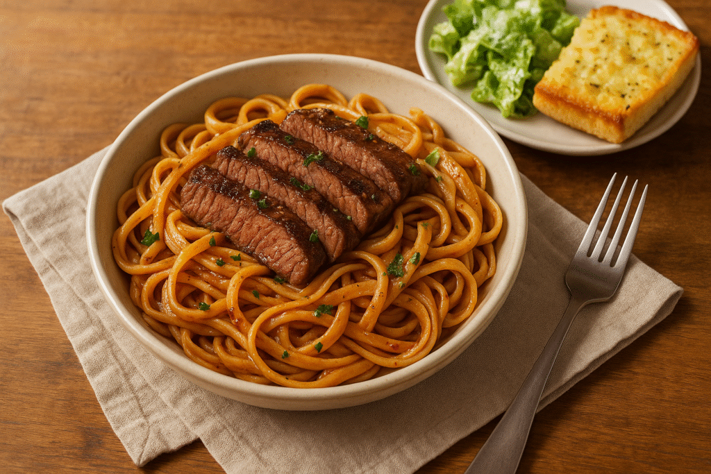 Serving Suggestions Sweet and Spicy Garlic Steak Pasta