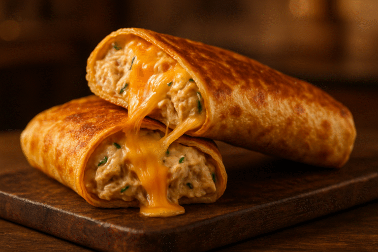 Cheesy Chicken Garlic Wraps