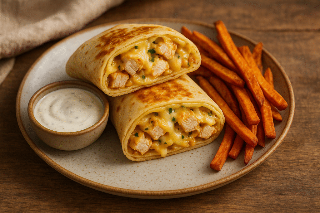 Serving Suggestions Cheesy Chicken Garlic Wraps