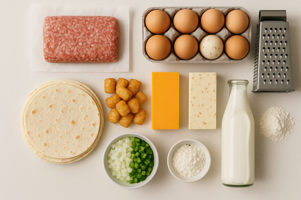 Ingredients You’ll Need Southern Breakfast Enchiladas with Sausage Gravy.